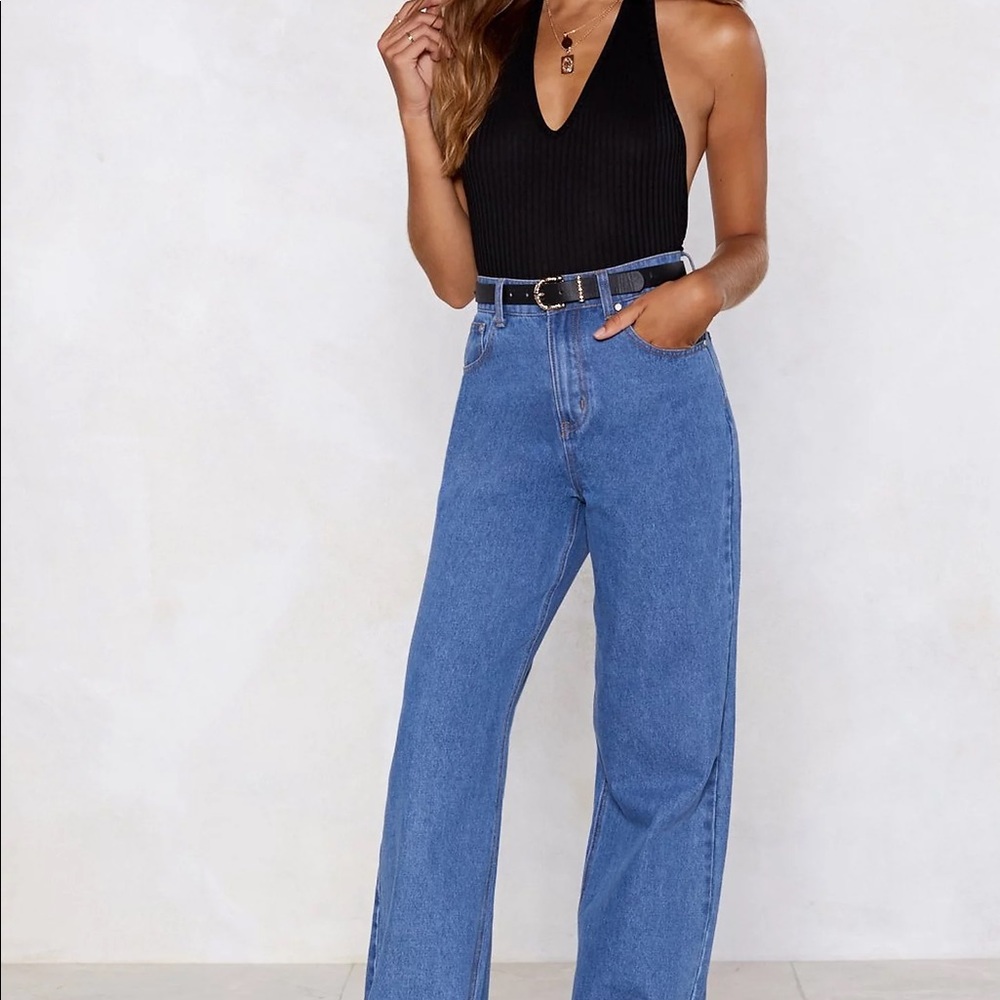 Sold out Nasty Gal Go Deep Halter Bodysuit